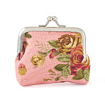 1Pc Trapezoid Canvas Doll Handbag, with Platinum Tone Iron Purse Frame & Glitter Powder, Pink, 70x90mm(DOLL-TADJ0001-01A)