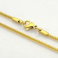 Women's Casual Style 304 Stainless Steel Lantern Chain Necklaces, with Lobster Claw Clasps, Golden, 17.7 inch(45cm)(STAS-O037-32G)