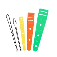 5Pcs High Manganese Steel and PVC Sewing Tool Set, Bodkin Needle, Elastic Band Threader Drawstring Guide, Sewing Waistband Elastic Strap Rope Threading Tool, Mixed Color, 65~100mm(PW22080418516)