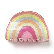 Rainbow Shaped Acrylic Claw Hair Clips, Hair Accessories for Girls, Colorful, 27x41x24mm(PHAR-G004-04)