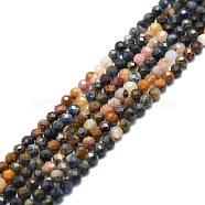 Natural Pietersite Beads Strands, Faceted, Round, 4mm, Hole: 0.8mm, about 85pcs/strand, 15.16''~15.55''(38.5~39.5cm)(G-P457-A03-04)