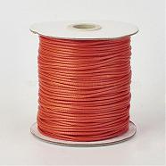 Eco-Friendly Korean Waxed Polyester Cord, Coral, 2mm, about 90yards/roll(80m/roll)(YC-P002-2mm-1160)