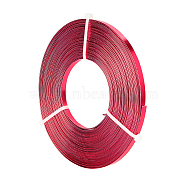 Aluminum Wire, Flat Craft Wire, Bezel Strip Wire for Cabochons Jewelry Making, Medium Violet Red, 5x1mm, about 10m/roll(AW-BC0003-34B-02)