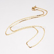 304 Stainless Steel Necklace, Mariner Link Chain, with Lobster Claw Clasps, Golden, 23.62 inch(600mm), 1.7mm(X-MAK-K062-11B-G)