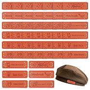 WADORN 48Pcs 6 Styles PU Leather Labels, Handmade Embossed Tag, with Holes, for DIY Jeans, Bags, Shoes, Hat Accessories, Rectangle with Word Handmade, Camel, 15x50.5x1.5mm, Hole: 1.4mm, 8pcs/style(DIY-WR0003-31)