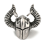 316 Surgical Stainless Steel Pendants, Helmet, Antique Silver, 38x40x21mm, Hole: 7mm(STAS-Z073-108AS)