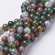 Gemstone Beads Strands, Natural Indian Agate, Round, about 8mm in diameter, hole: about 1mm, about 46pcs/strand, 15~16 inch(X-GSR002)