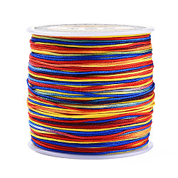 Nylon Thread, Segment Dyed Chinese Knotting Cord, Nylon String for Beading Jewelry Making, Red, 0.8mm, about 109.36 Yards(100m)/Roll(NWIR-N016-01A)