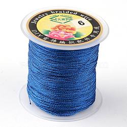 Round Metallic Thread, 12-Ply, Blue, 1mm, about 54.68 yards(50m)/roll(MCOR-L001-1mm-13)