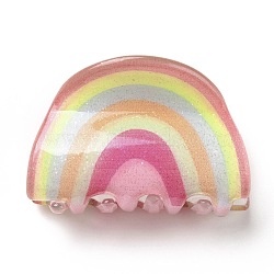 Rainbow Shaped Acrylic Claw Hair Clips, Hair Accessories for Girls, Colorful, 27x41x24mm(PHAR-G004-04)