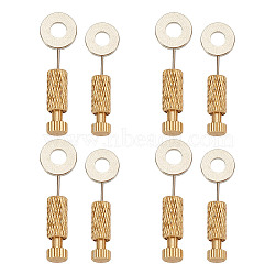 8Pcs 2 Styles DIY Leathercraft Locking Pins, Brass Hand Sewing Position Located Tool, Positioning Needles Stitching Fixed Suture Tool, Golden, 24~27x9x5mm, Hole: 3.8mm, 4pcs/style(TOOL-DC0001-12)