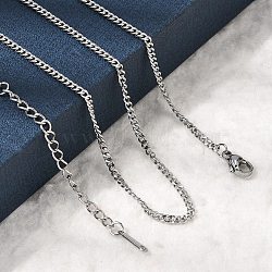 12Pcs 2.2MM 304 Stainless Steel Twisted Chain Necklaces for Men Women, Tarnish Free, Stainless Steel Color, 17.72 inch(45cm), 2.2mm(NJEW-H093-17P-02)