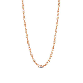 SHEGRACE 925 Sterling Silver Chain Necklaces, with S925 Stamp, Rose Gold, 17.7 inch(45cm)0.8mm