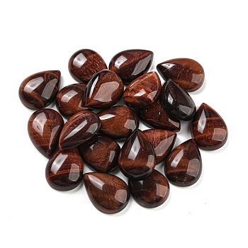 Natural Red Tiger Eye Cabochons, Dyed & Heated, Teardrop, 18x13x5.5mm