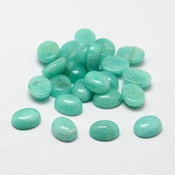 Oval Natural Amazonite Cabochons, 10x8x3~4mm