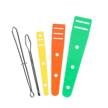 5Pcs High Manganese Steel and PVC Sewing Tool Set, Bodkin Needle, Elastic Band Threader Drawstring Guide, Sewing Waistband Elastic Strap Rope Threading Tool, Mixed Color, 65~100mm