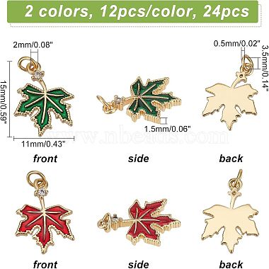 superfindings 24piezas 2 dijes de circonita cúbica de latón de colores(KK-FH0004-25)-6