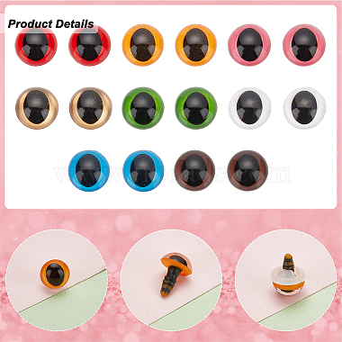 Elite 80 Sets 8 Colors Craft Plastic Doll Eyes(DOLL-PH0001-46)-4