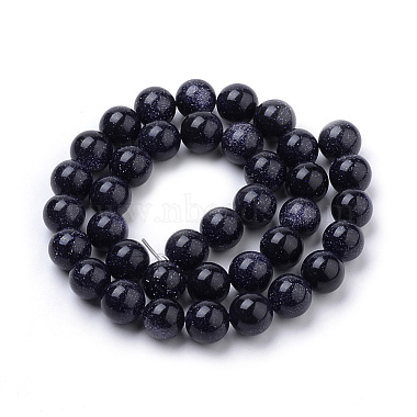 Chapelets de perles en pierre d'or bleue synthétique(G-S259-41-8mm)-2