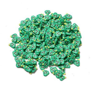 Green Christmas Tree Polymer Clay Beads