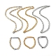201 Stainless Steel Curb Chain Necklace & Rectangle Link Bracelet(SJEW-F220-02C)-1