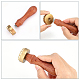 1Pc Pear Wood Handle with 1pc Brass Stamp Head(DIY-OC0012-40C)-3