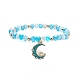 3Pcs 3 Style Moon & Sun & Star Alloy Enamel Charm Stretch Bracelets Set with Glass for Women(BJEW-JB08007)-4