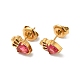 Rhinestone Heart with Crown Stud Earrings(EJEW-Q704-01G)-2