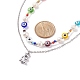 2 Stück 2 Stil Perlenketten mit Naturperlen und bösen Augen mit Bärenanhänger für Frauen(NJEW-TA00019)-4