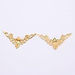 Iron Cabochons, for Gift Box Decorated, Hollow Triangle, Golden, 30x57x1.5mm(IFIN-WH0043-09A)