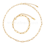 12Pcs 316L Surgical Stainless Steel Necklace & Bracelet Sets, Golden, 6.69 ~18.11 inch(170~460mm)(SJEW-HS00001)