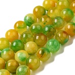 Natural Dyed White Jade Beads Strands, Round, Lime Green, 10~10.5mm in diameter, Hole: 1mm, about 37pcs/strand, 14.76''~14.80''(37.5~37.6cm)(G-M402-C04-15)