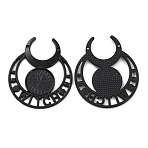 Retro Alloy Pendant Cabochon Settings, Witch Moon Charms, Electrophoresis Black, Tray: 14mm, 40.5x34.5x2mm, Hole: 1.2mm(FIND-C032-01EB)