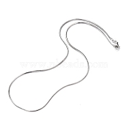 Brass Snake Chain Necklaces, with Lobster Claw Clasps, Long-Lasting Plated, Real Platinum Plated, 18.50 inch(47cm), 1.5mm(NJEW-I247-03P)