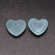 Transparent Resin Cabochons, Imitation Jell, Heart, Sky Blue, 15.5x19x12mm(RESI-CJC0013-05H)