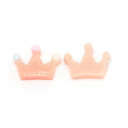 Opaque Resin Cabochons, Crown(with Random Color Dot), PeachPuff, 15x20.5x5.5mm(RESI-WH0016-06H)