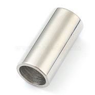 304 Stainless Steel Magnetic Clasps with Glue-in Ends, Column, Stainless Steel Color, 16x8mm, Hole: 6mm(STAS-O148-06A)