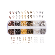 6 Colors Lobster Claw Clasps and 6 Colors Open Jump Rings Brass for Jewelry Making, About 960pcs(KK-PH0014-01)