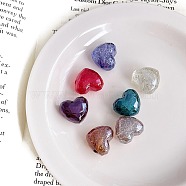 Transparent Acrylic Beads, with Glitter Powder, Heart, Mixed Color, 19.1x21.7x14mm, Hole: 3.5mm(OACR-F011-22)