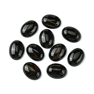 Natural Black Agate Cabochons, Dyed & Heated, Oval, Black, 16x12x4mm(G-L601-03B-02)