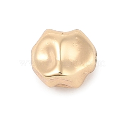 Nuggets Brass Beads, Real 18K Gold Plated, 6.5x7.5x7.5mm, Hole: 1.2mm(KK-F889-01G-06)