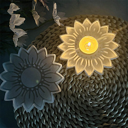 DIY Silicone Candle Molds, For Candle Making, Flower, White, 12.2x12.5x1.2cm(DIY-A050-06)