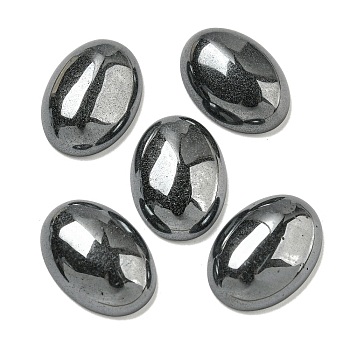 Natural Black Stone Cabochons, Oval, 18x13x5~5.5mm