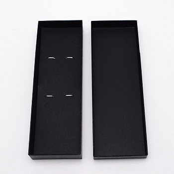 Coated Paper Cutlery Storage Box, Rectangle, Black, 278x94x37mm, Inner Diameter: 269x87mm