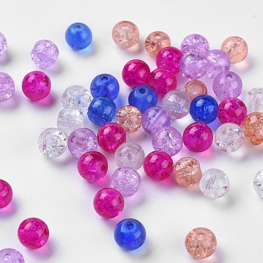 Perles de verre craquelé peintes(DGLA-X0006-6mm-06)-2