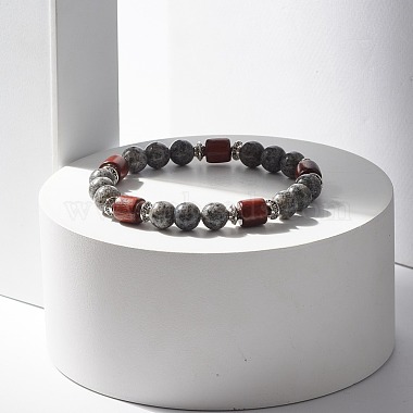 Natural Mixed Gemstone Beaded Stretch Bracelet for Women or Men(BJEW-JB07732)-4