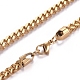 Men's 304 Stainless Steel Diamond Cut Cuban Link Chain Necklaces(NJEW-G340-10G-02)-1