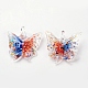 Handmade Lampwork Glass Butterfly Pendants(LAMP-R106-M1-B)-3