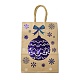 Christmas Theme Blue Printed Kraft Paper Tote Bags with Handles(ABAG-B006-04A)-1