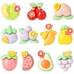 55Pcs 11 Styles Opaque Resin Decoden Flower &  Fruit Cabochons, Mixed Shapes, 15~27x17~24x7.5~10.5mm, 5pcs/style
(RESI-CJ0004-10)